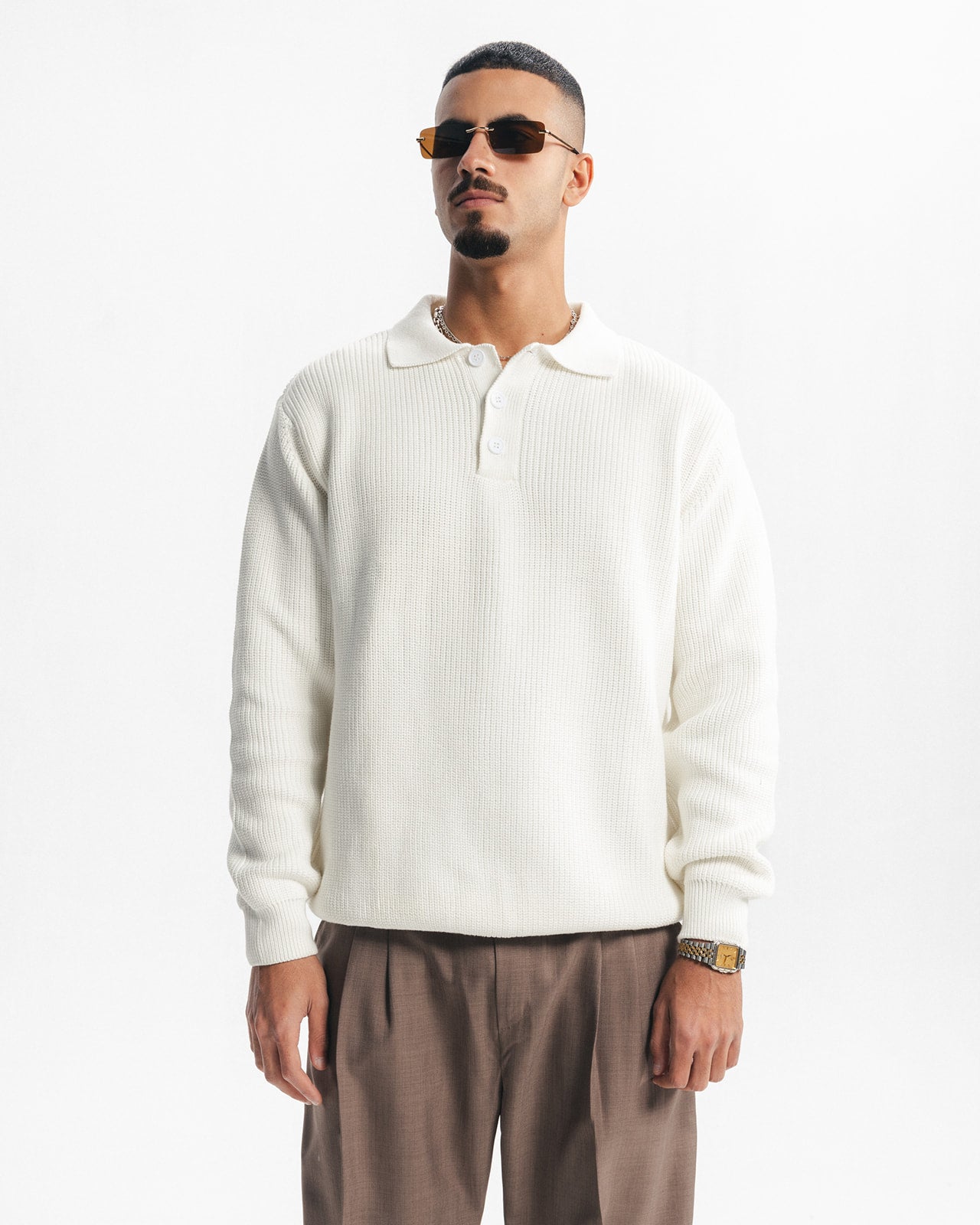 BELLAGIO KNITTED POLO - WHITE
