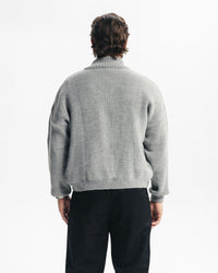 MARINO ZIP-UP CARDIGAN - GREY