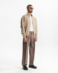 MARINO ZIP-UP CARDIGAN - BEIGE