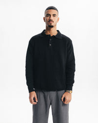 BELLAGIO KNITTED POLO - BLACK