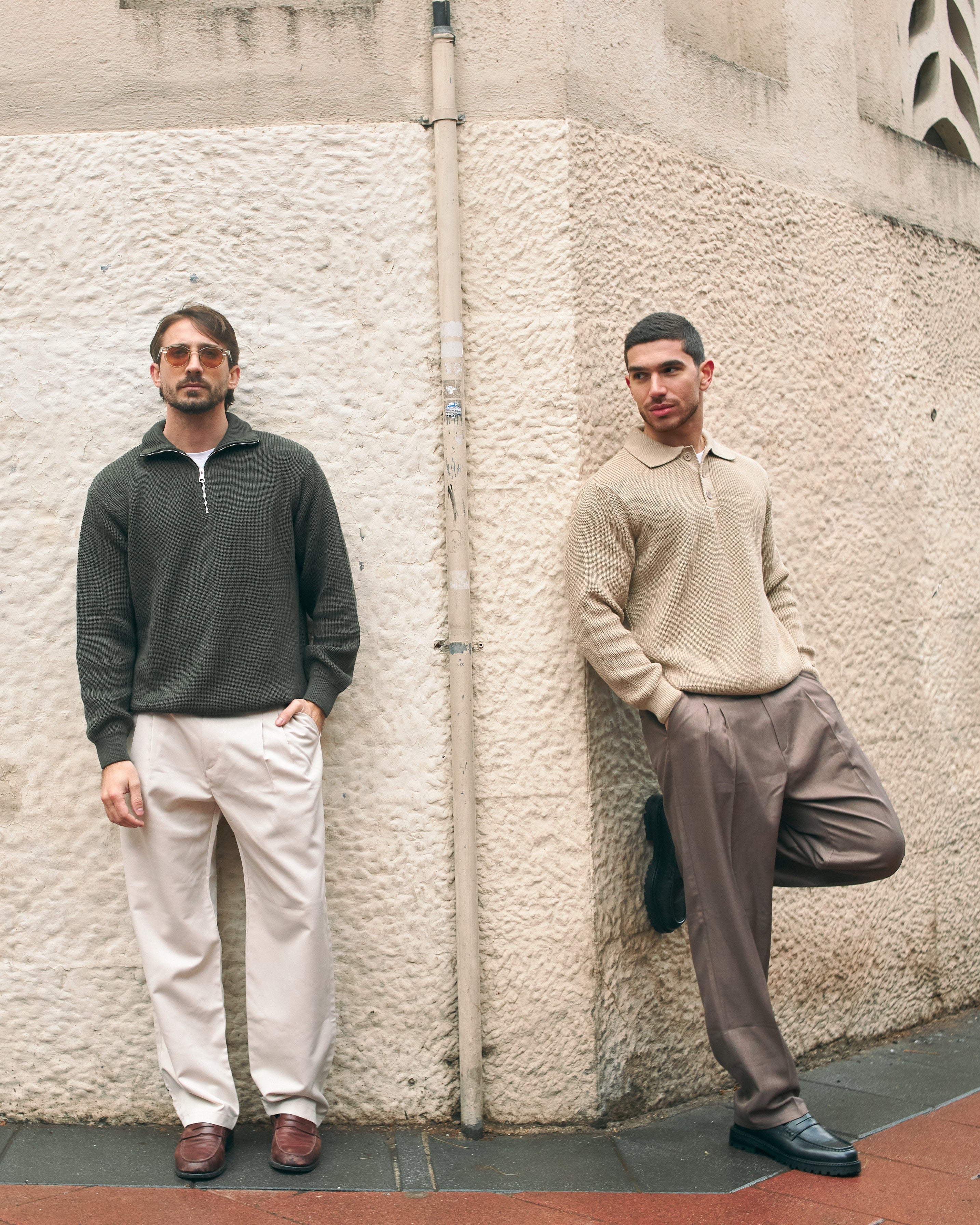 TAILORED PANTS - TAUPE BROWN