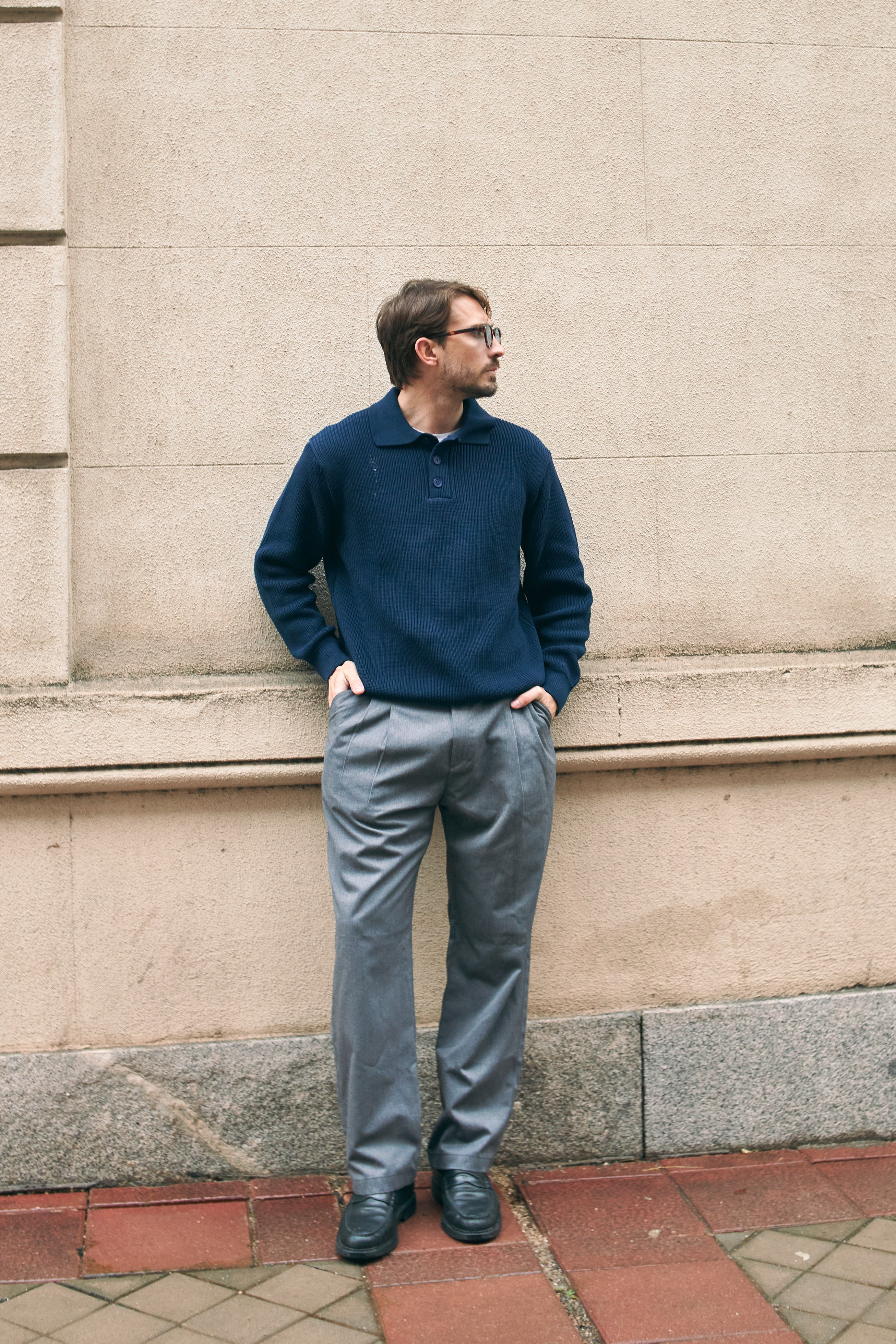 BELLAGIO KNITTED POLO - NAVY