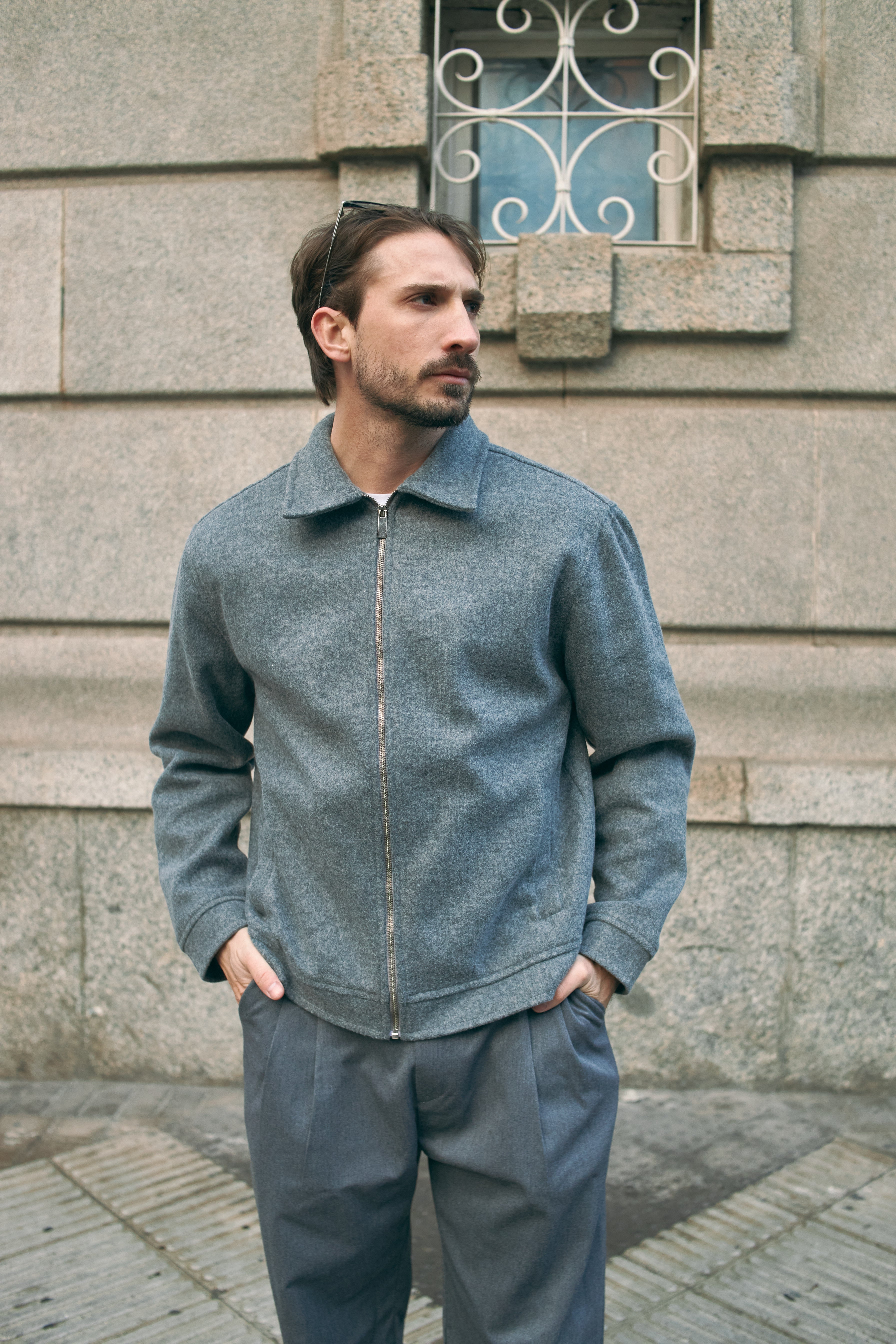 ICON WOOL JACKET - GREY