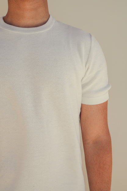 PREMIUM KNITTED TEE - WHITE