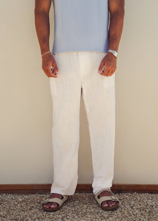 LINEN PANTS - WHITE
