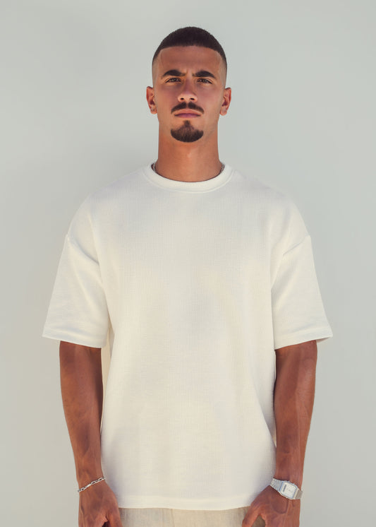 OVERSIZED TEXTURED TEE - WHITE