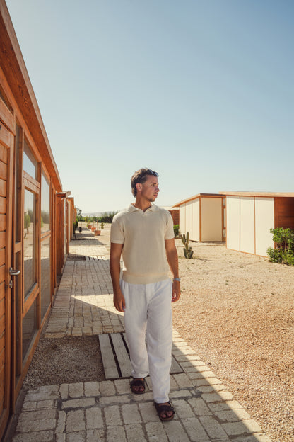 LEGACY KNITTED POLO - BEIGE