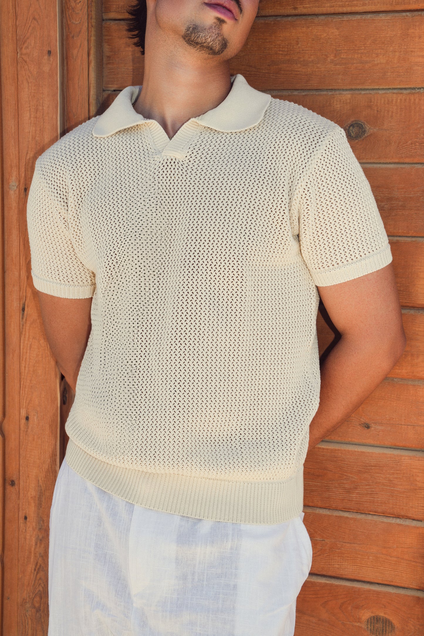 LEGACY KNITTED POLO - BEIGE