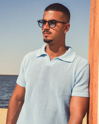 LEGACY KNITTED POLO - SKY BLUE