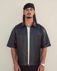 LIGHTWEIGHT LEATHER OVERSHIRT