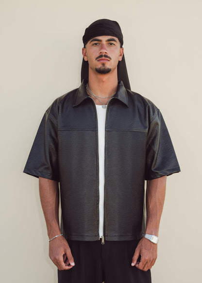 LIGHTWEIGHT LEATHER OVERSHIRT