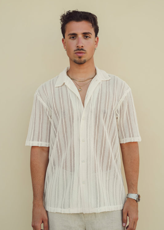 KNITTED SHIRT - WHITE