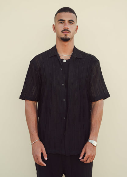 KNITTED SHIRT - BLACK
