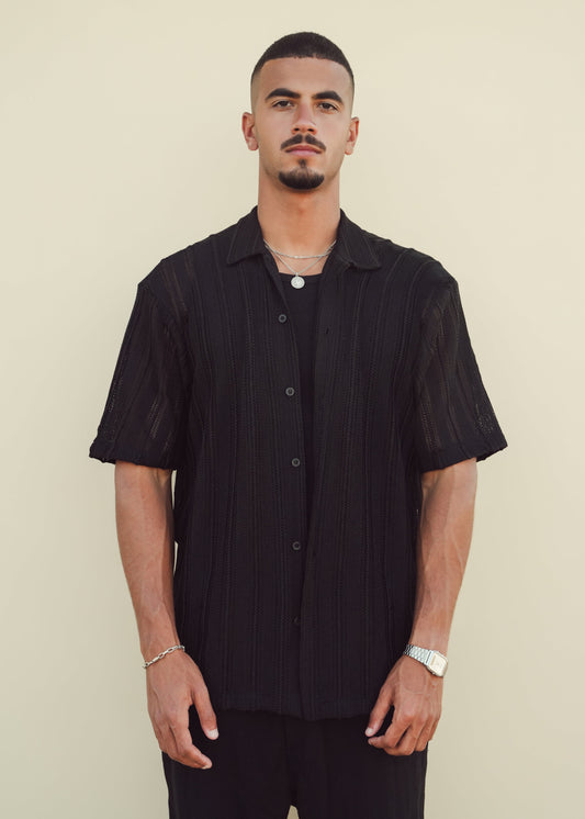 KNITTED SHIRT - BLACK