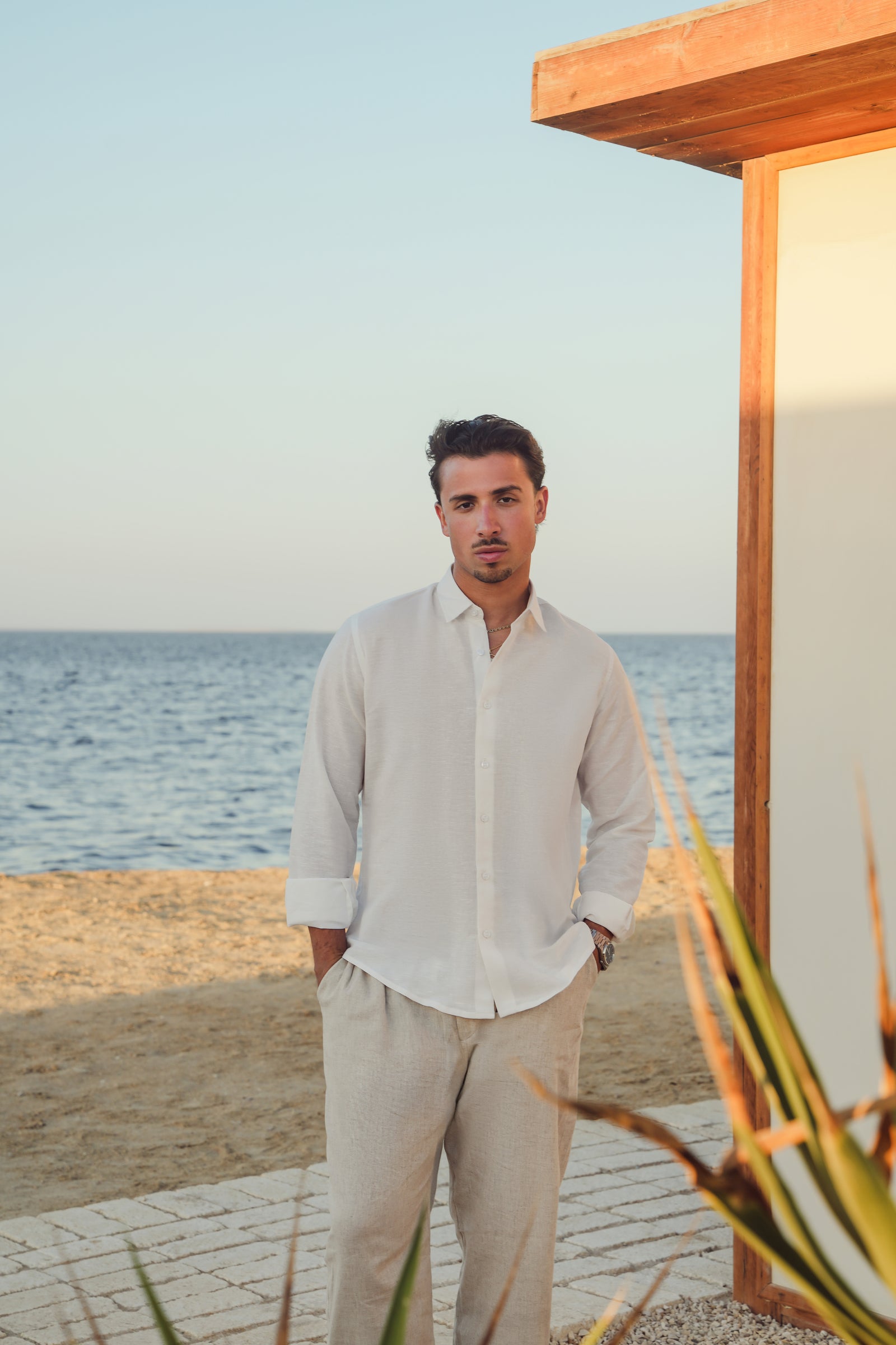 LINEN SHIRT - WHITE