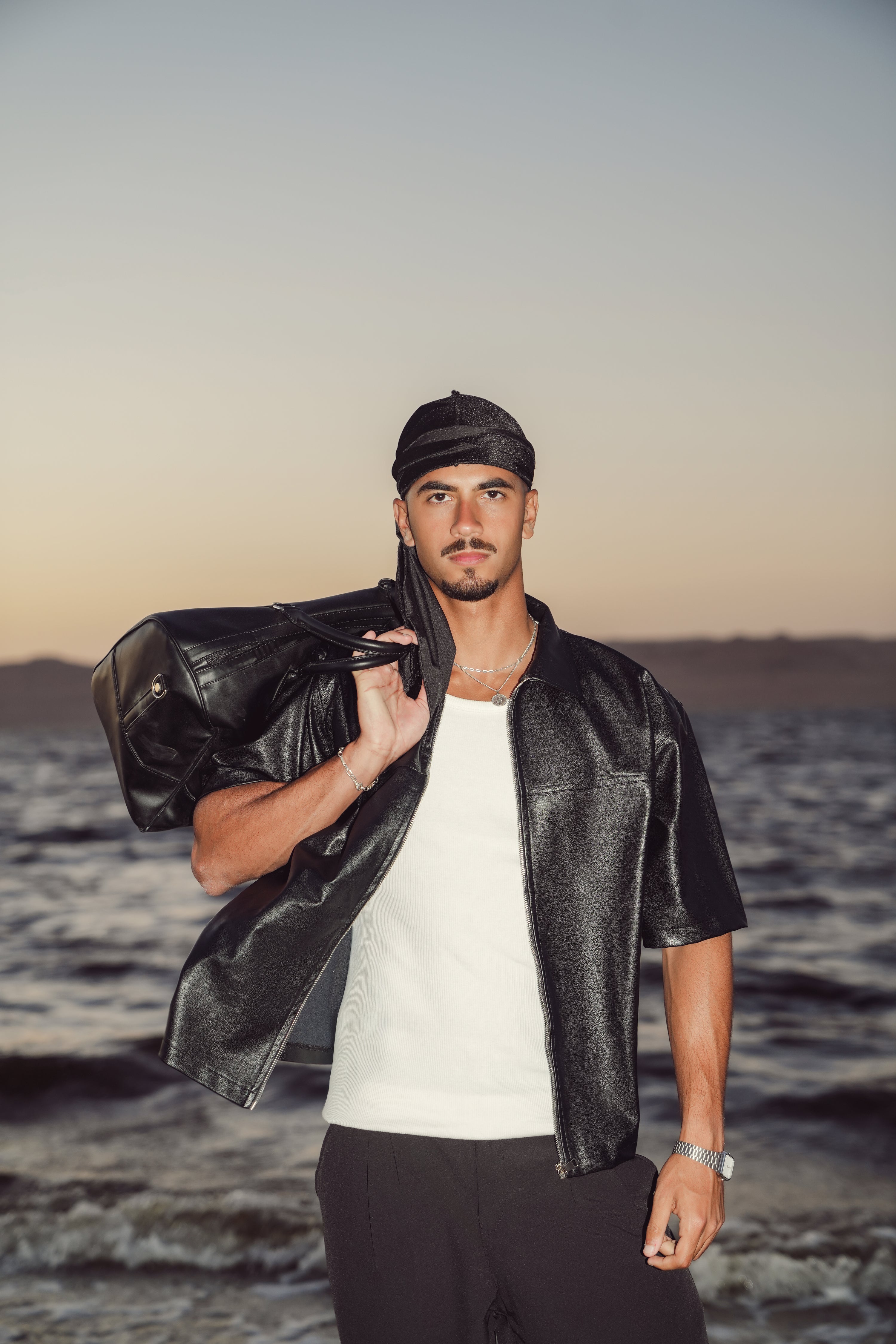 LIGHTWEIGHT LEATHER OVERSHIRT