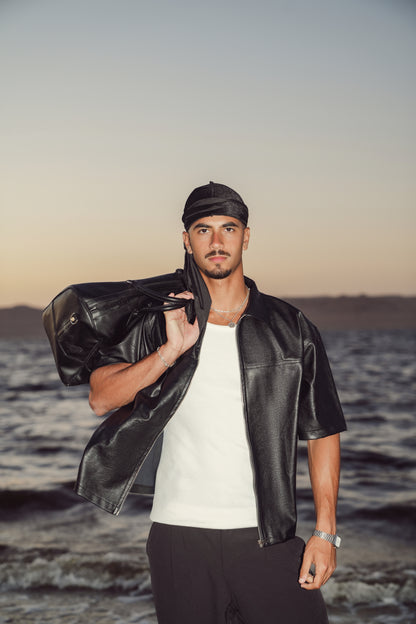 LIGHTWEIGHT LEATHER OVERSHIRT