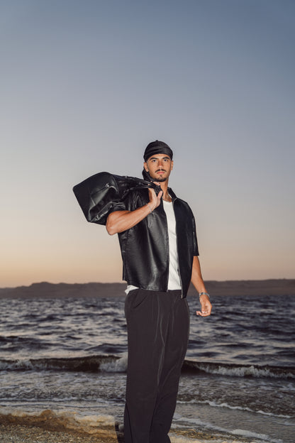 LIGHTWEIGHT LEATHER OVERSHIRT