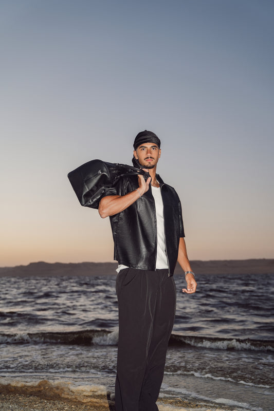 LIGHTWEIGHT LEATHER OVERSHIRT
