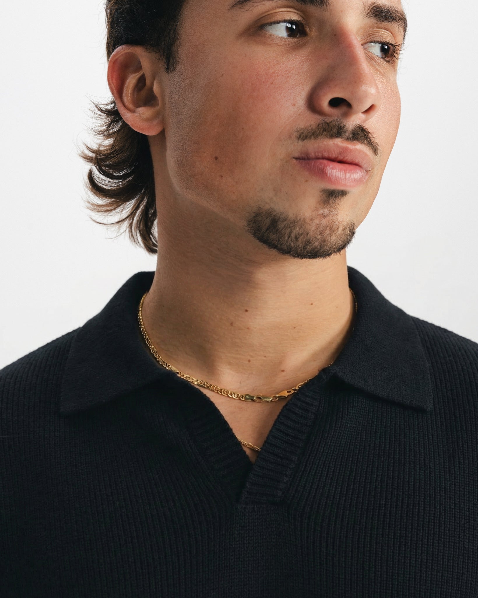 REGULAR FIT KNITTED POLO - BLACK