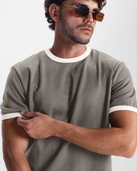 RINGER TEE - OLIVE