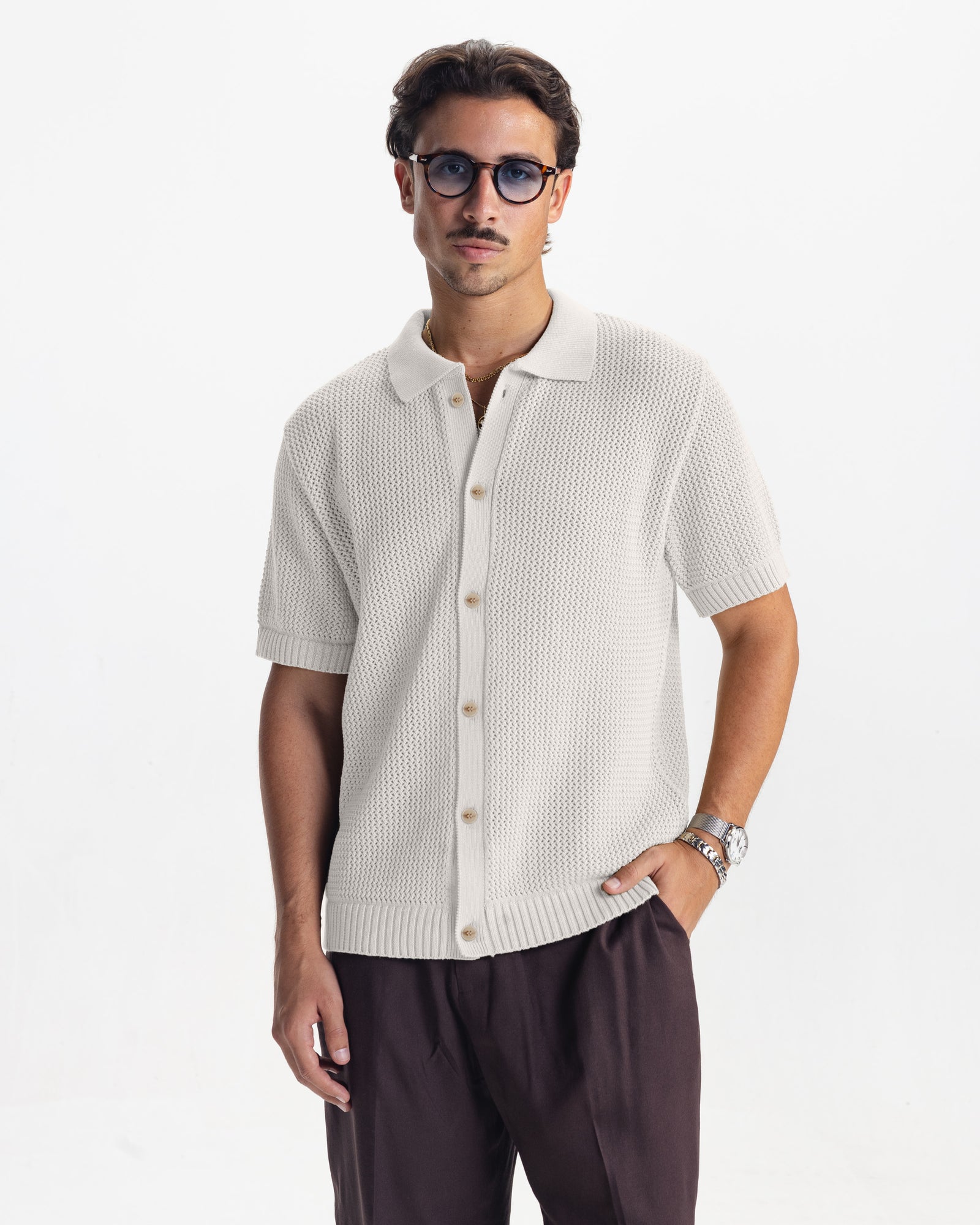 RIVIERA KNIT CARDIGAN - WHITE