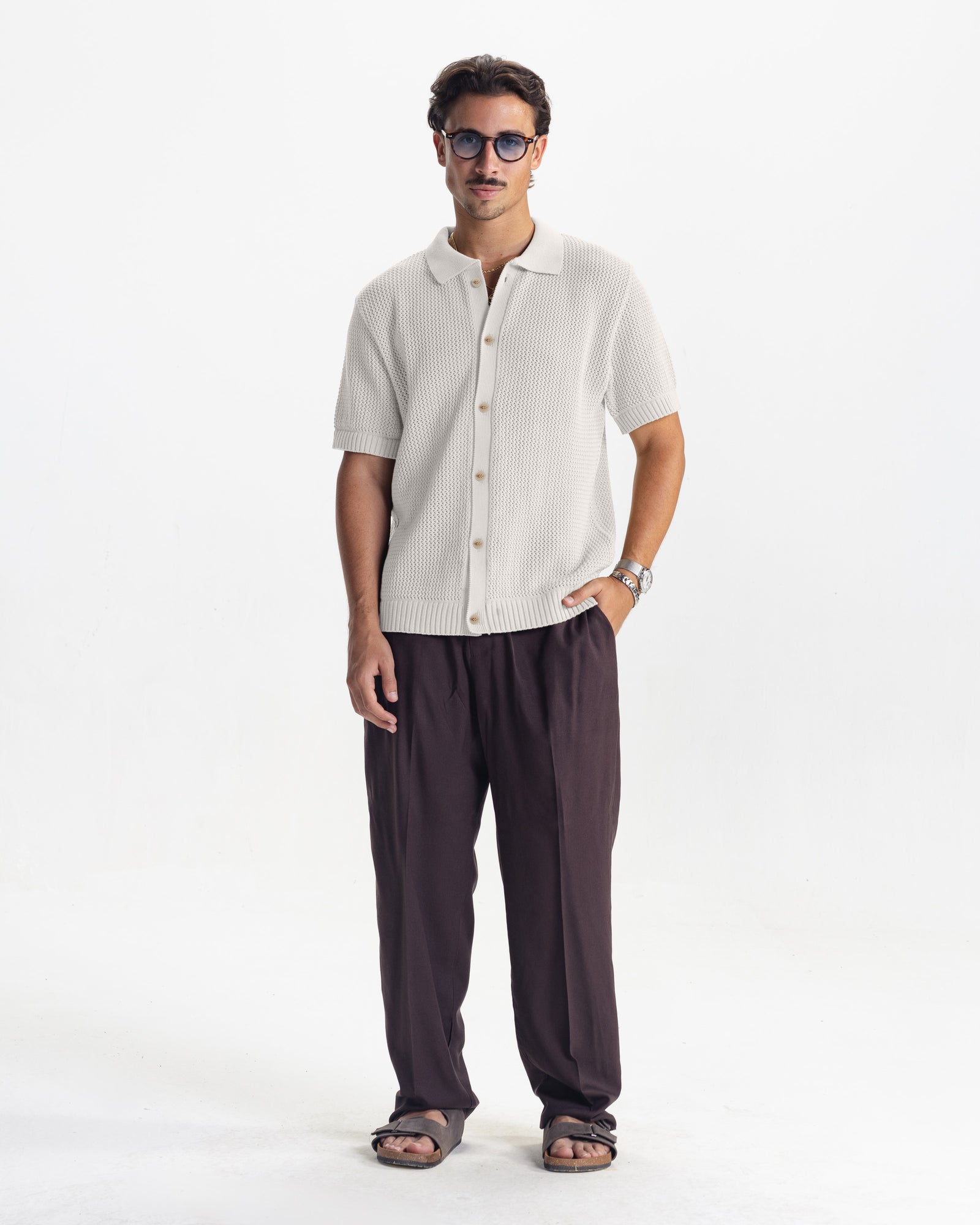 RIVIERA KNIT CARDIGAN - WHITE