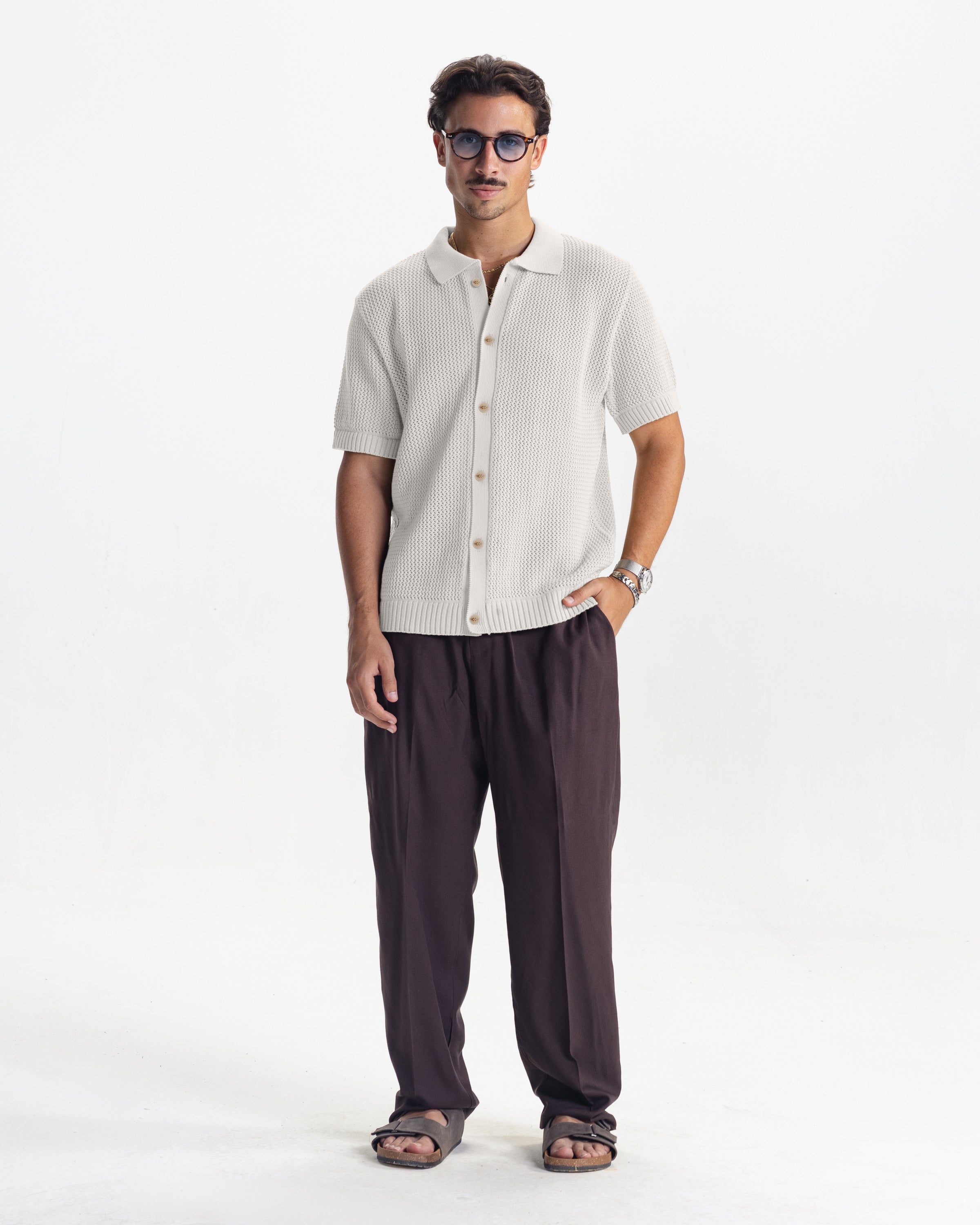 RIVIERA KNIT CARDIGAN - WHITE